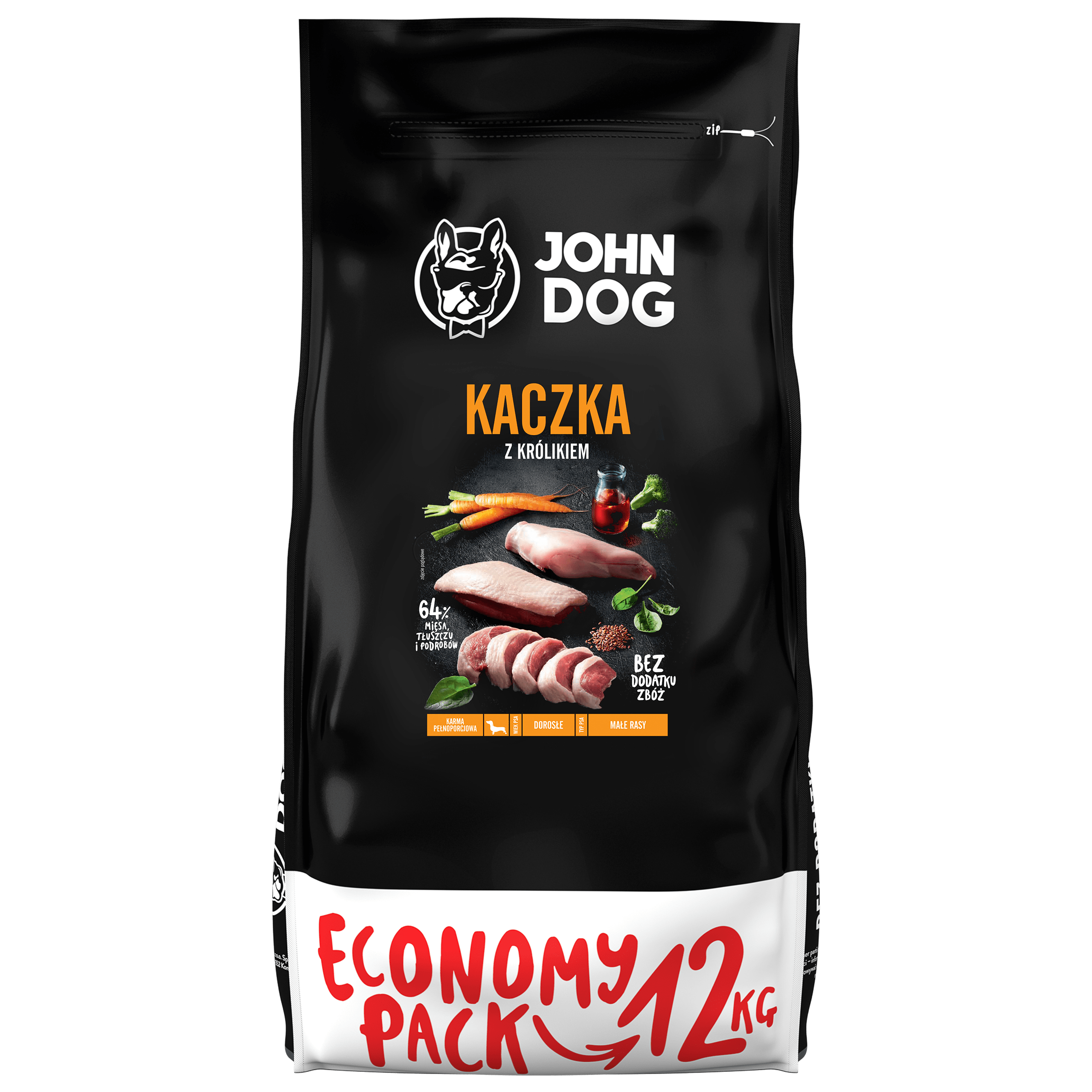 Karma sucha średnie i duże rasy Kaczka z królikiem - 12 kg