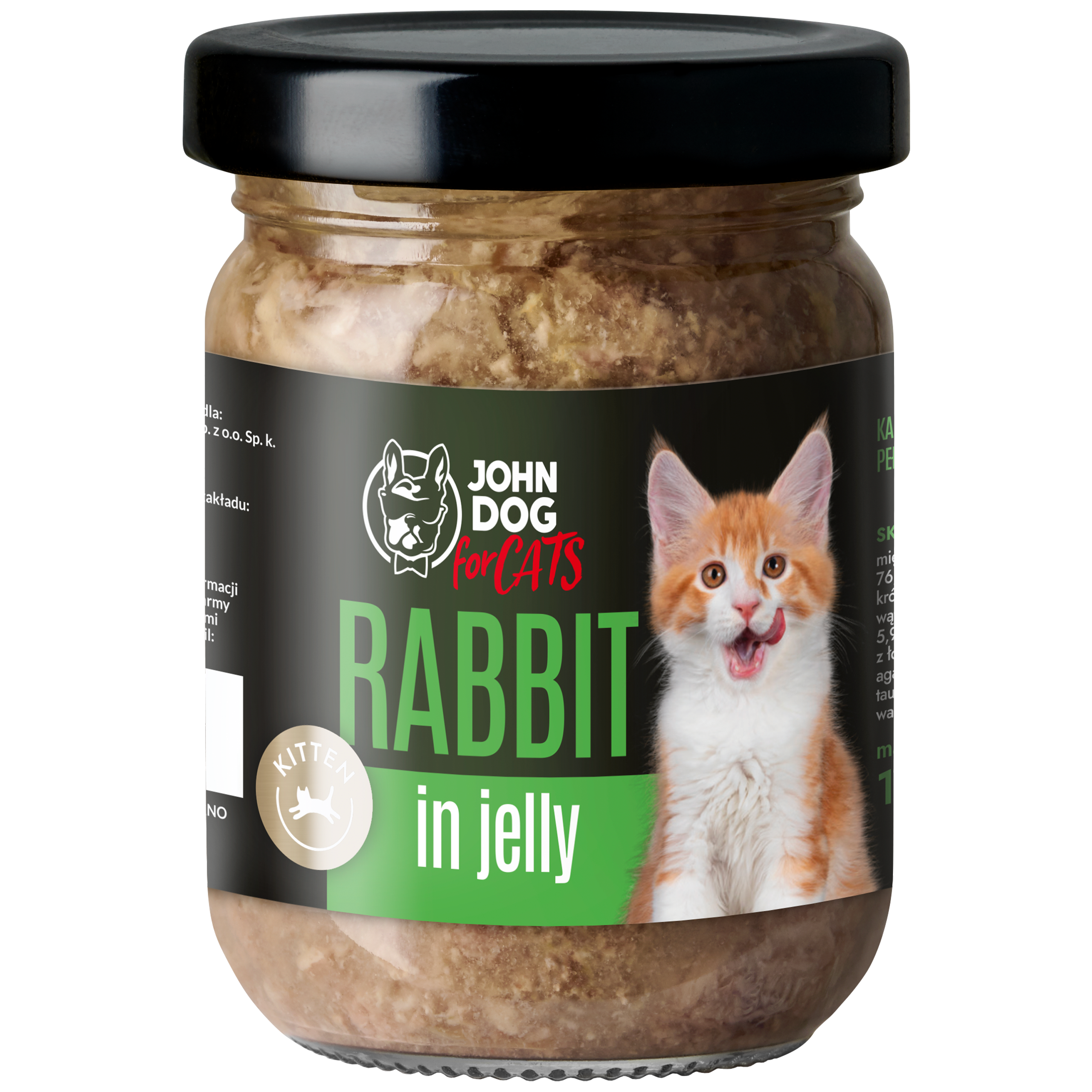 Karma mokra dla kociąt John Dog for Cats GALARETKA 100g - królik