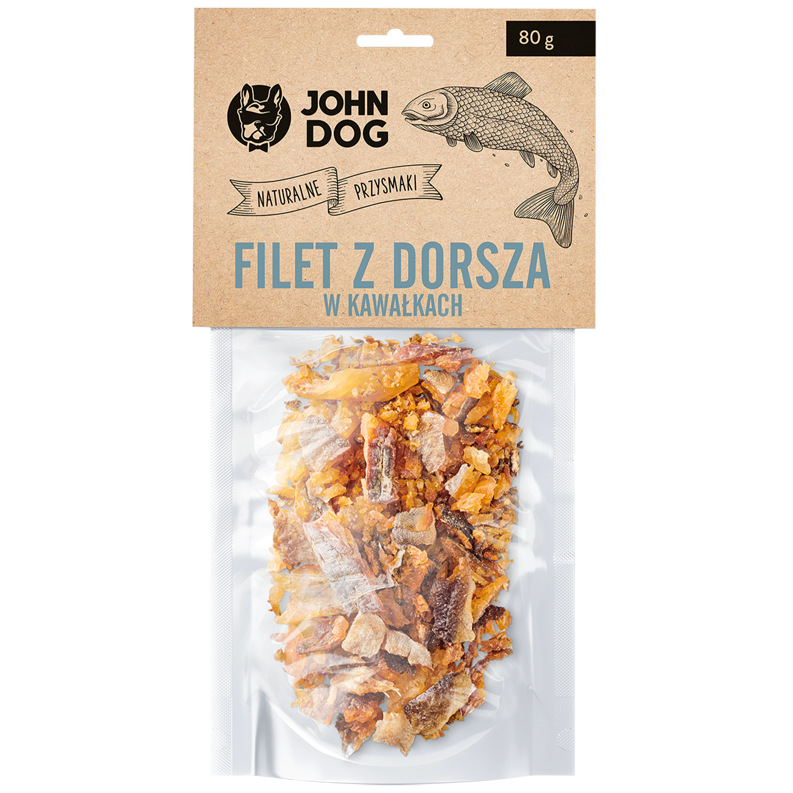 Suszony filet z dorsza dla psa 80 g