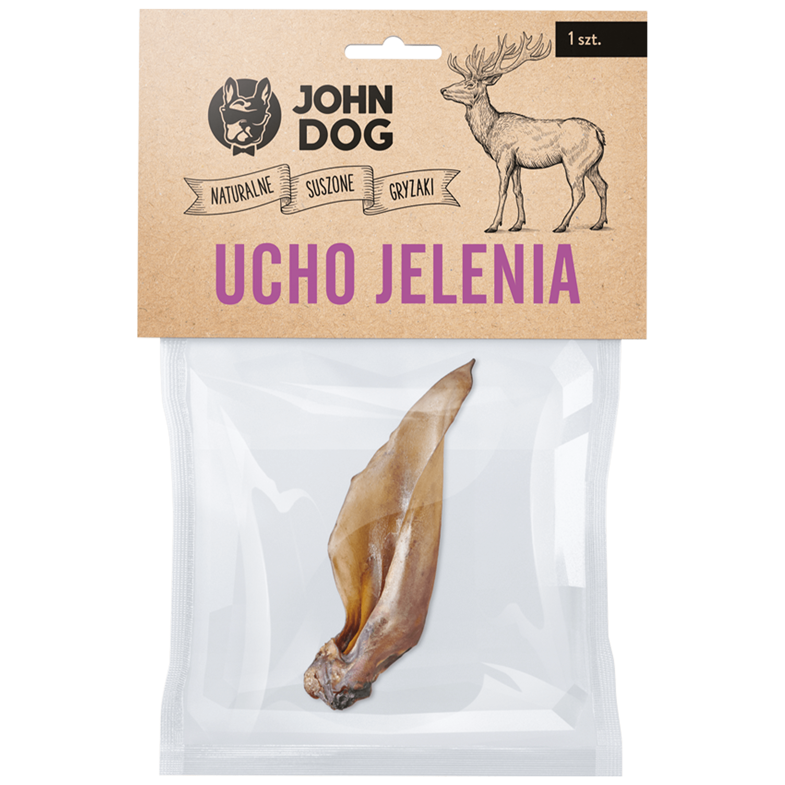 Suszony gryzak dla psa. Ucho jelenia