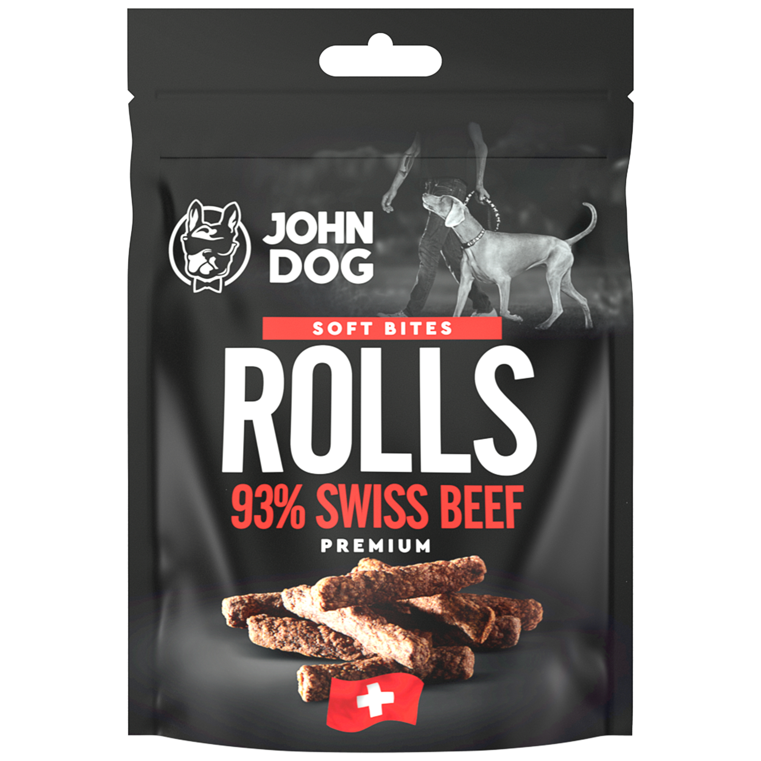 Rurki John Dog Soft. Wołowina szwajcarska - 93% - 90 g