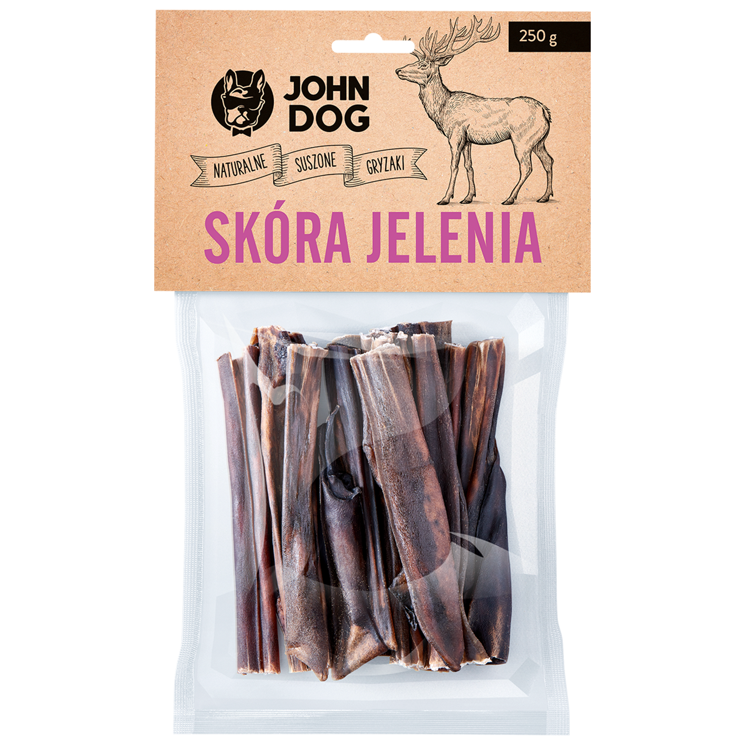 Skóra jelenia dla psa - suszony gryzak małe kawałki - 500 g
