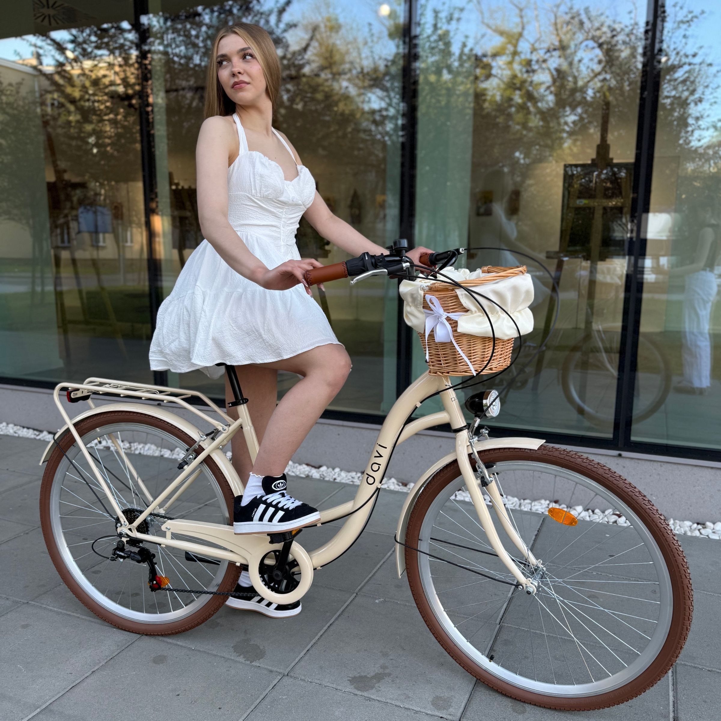 Bicicletă femei ușoară 28" Davi Emma 7 viteze, 160-185 cm, Maro Cafeniu