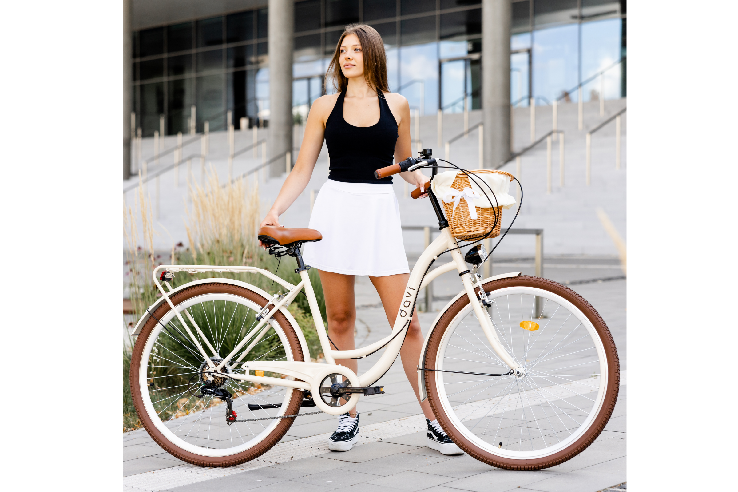 Bicicleta dama Davi Emma 7 viteze, 28", 160-185 cm, Maro Cafeniu