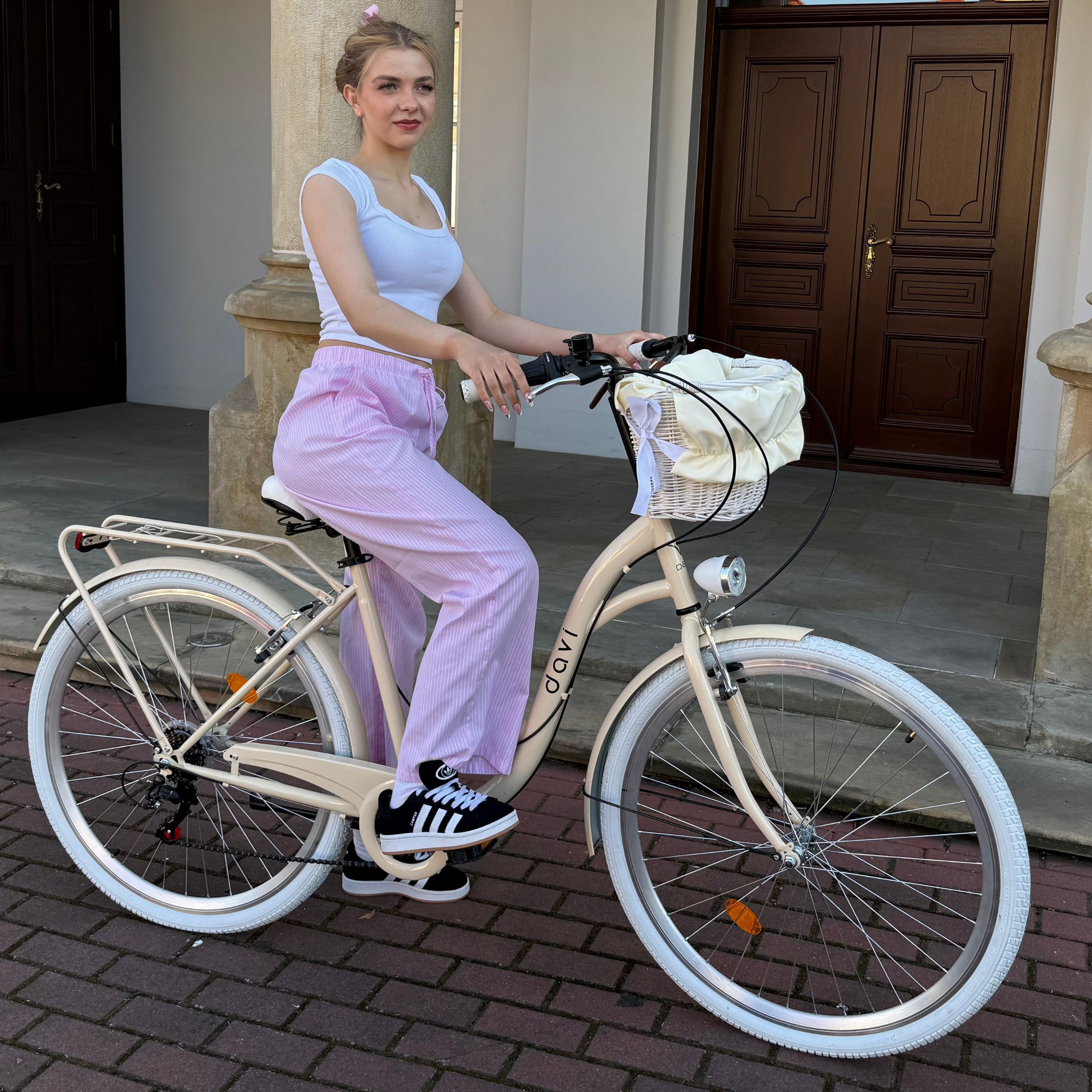 Könnyű Női bicikli Davi Emma 28", 160-185 cm, 7 sebeség, Kávébarna/Alb