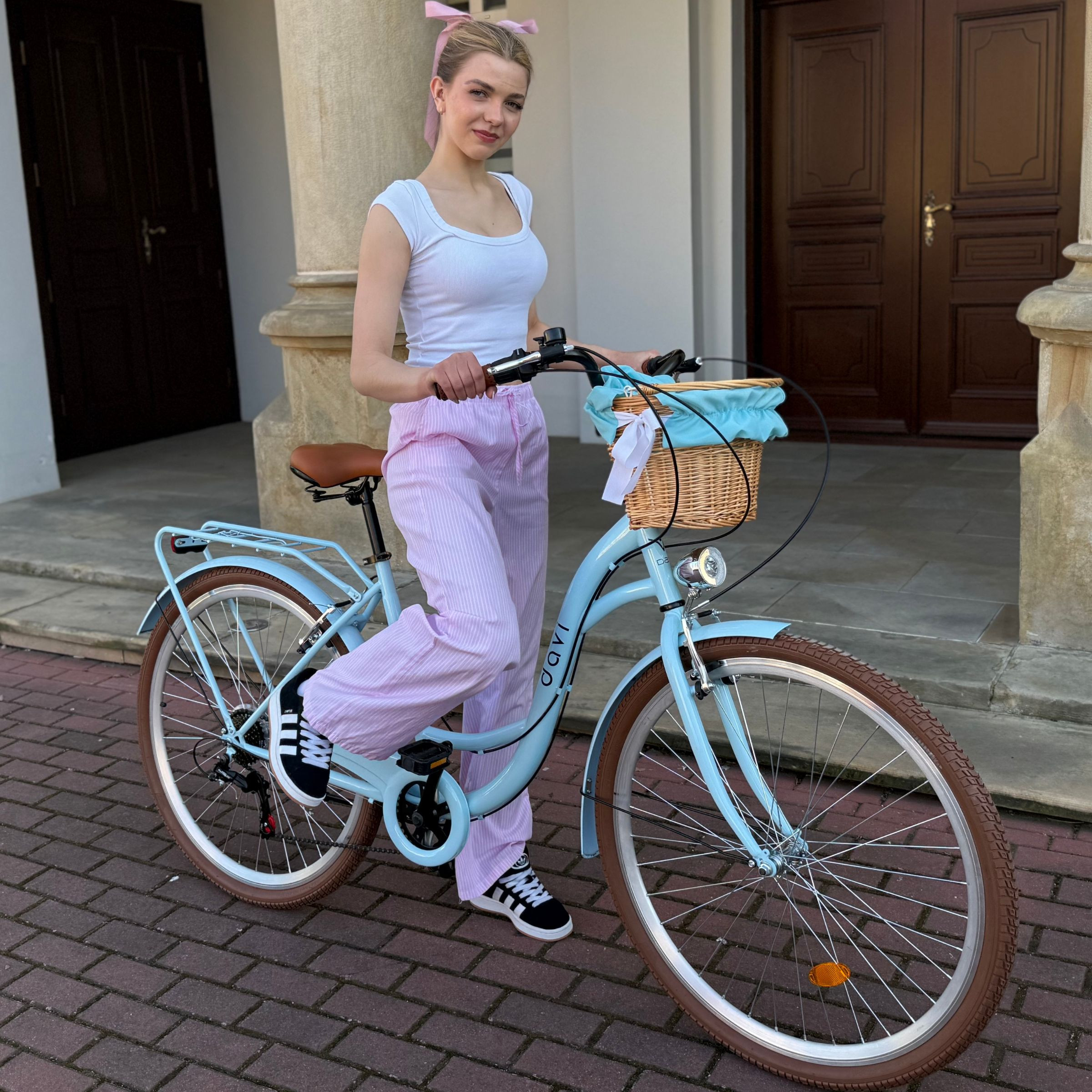 Könnyű Női bicikli Davi Emma 28", 160-185 cm, 7 sebeség, Kék/Barna